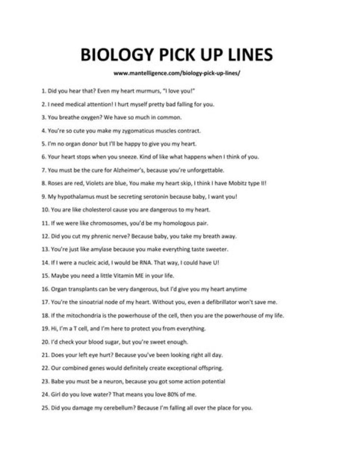 31 Best Biology Pick Up Lines (Get Her Cells)