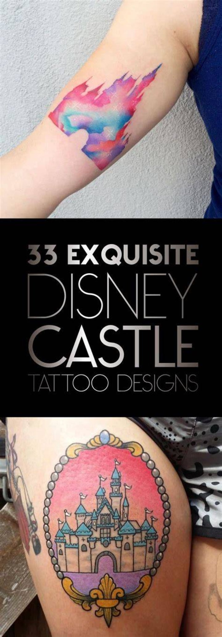 33 Exquisite Disney Castle Tattoo Designs TattooBlend