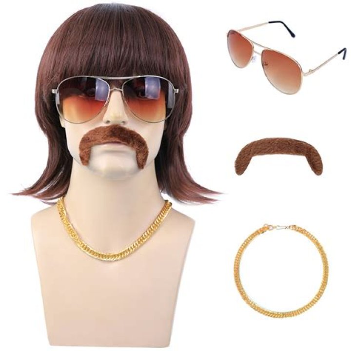 70s Moustache BROWN Joke.co.uk