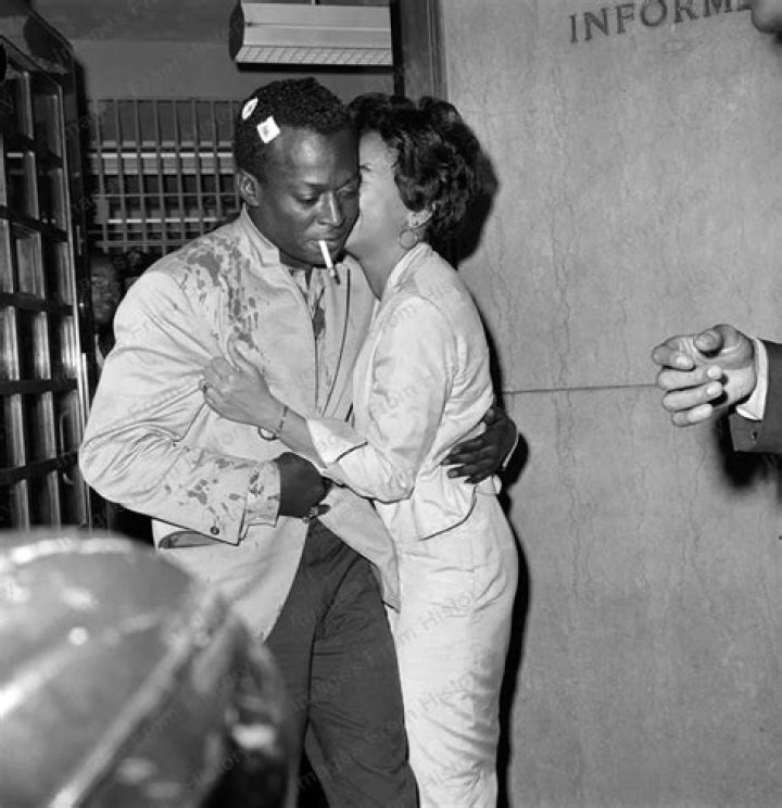 8x10 Print Miles Davis with Wife 1959 American Jazz Trumpeter