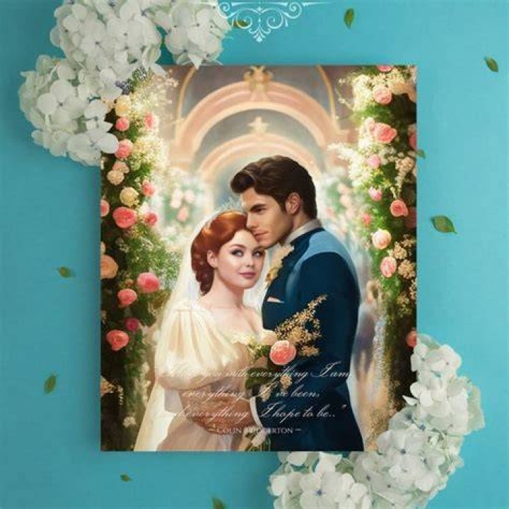 9x11 Bridgerton Art Collection, Penelope & Colin Wedding, Mirror Scene