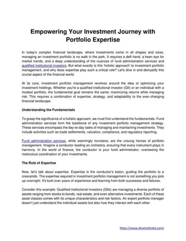 A Journey Of Investment Expertise