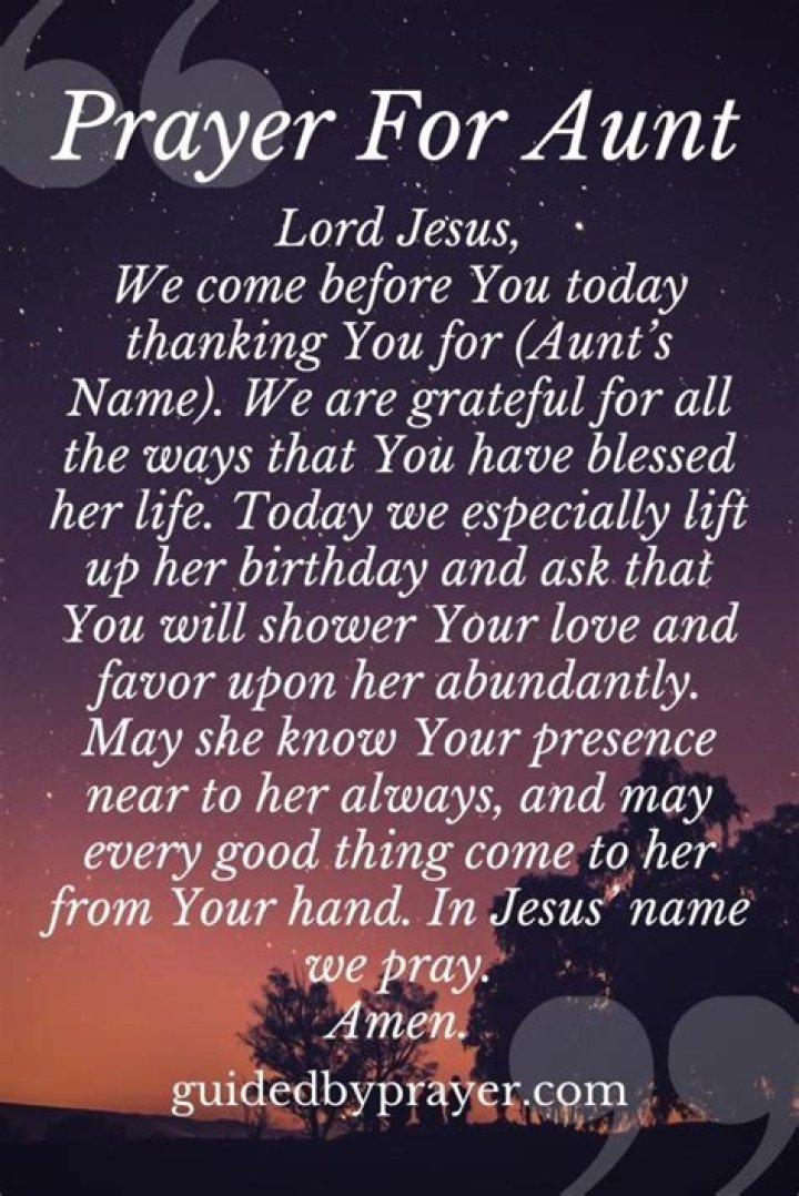 A Prayer For My Aunt Who Passed Away