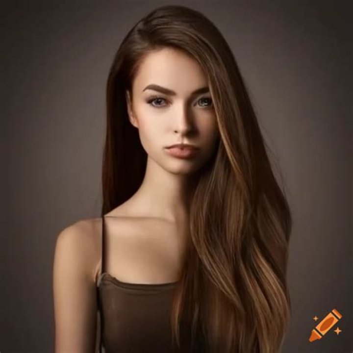 a woman with long brown hair wearing a white shirt and holding her hand