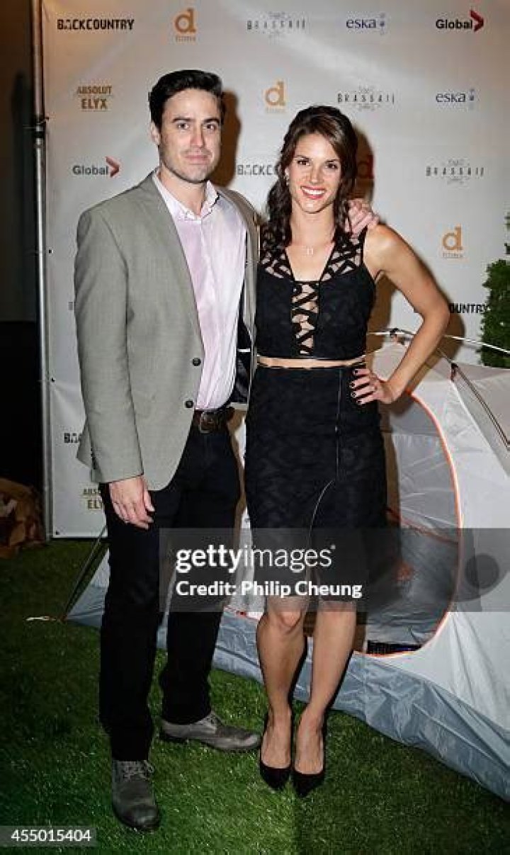 Actors Jeff Roop and Missy Peregrym attend the "Backcountry" world