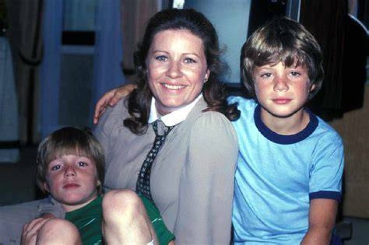 Actress Patty Duke, right, and Michael Tell pose at their wedding at