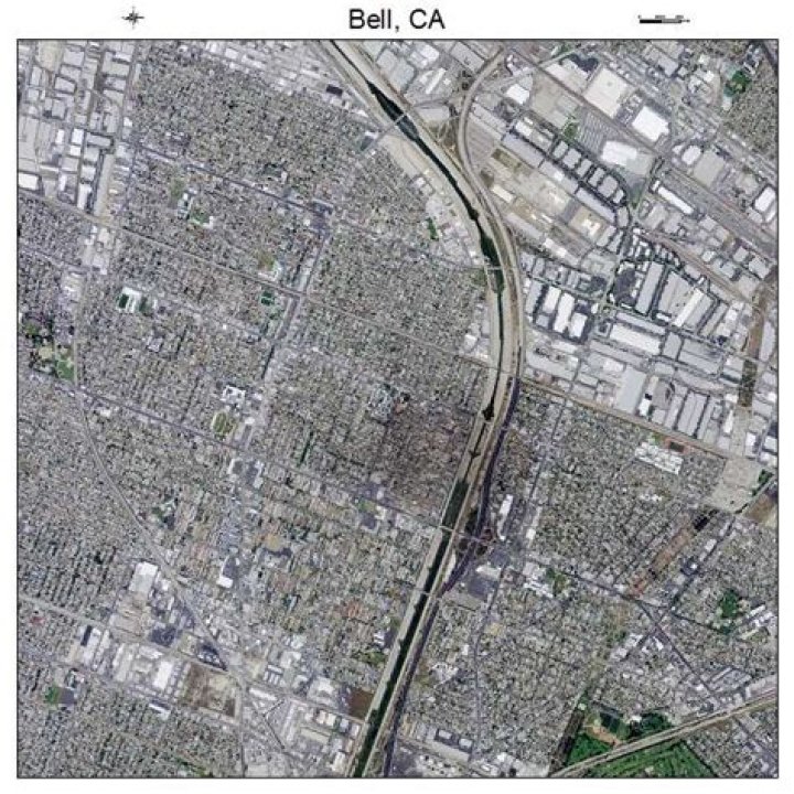 Aerial Photography Map of Bell, CA California