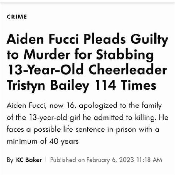 Aiden Fucci Wiki, Tristyn Bailey Murder, Verdict, Girlfriend, Parents