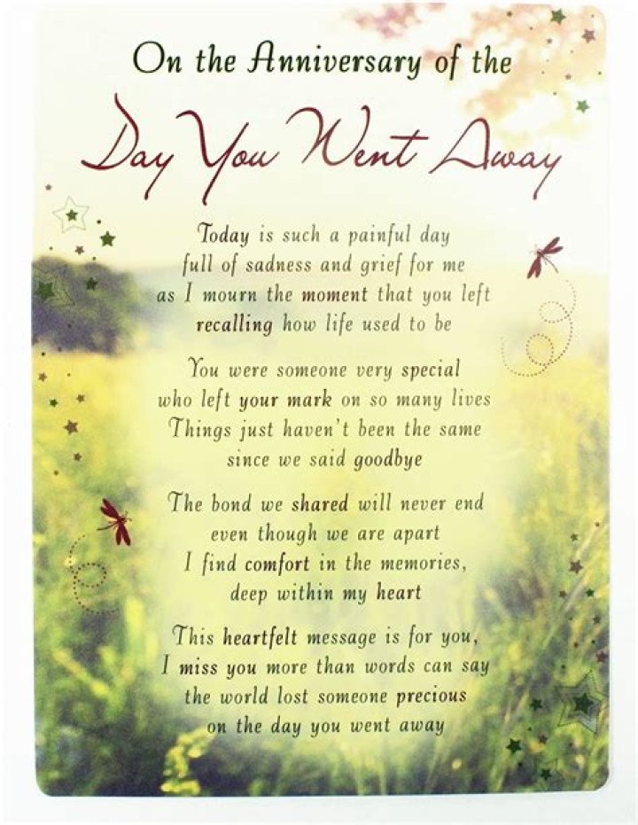 Anniversary Death Grave Card Bereavement Memorial Remembrance Keepsake