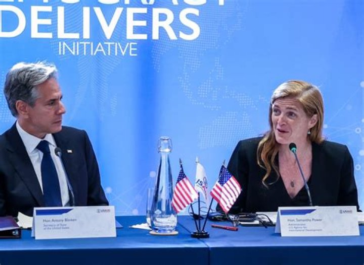Antony Blinken and Samantha Power party with Henry Kissinger
