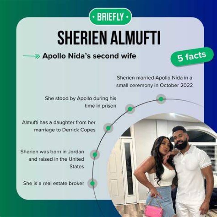 Apollo Nida New Wife Sherien Almufti Net Worth As Realtor