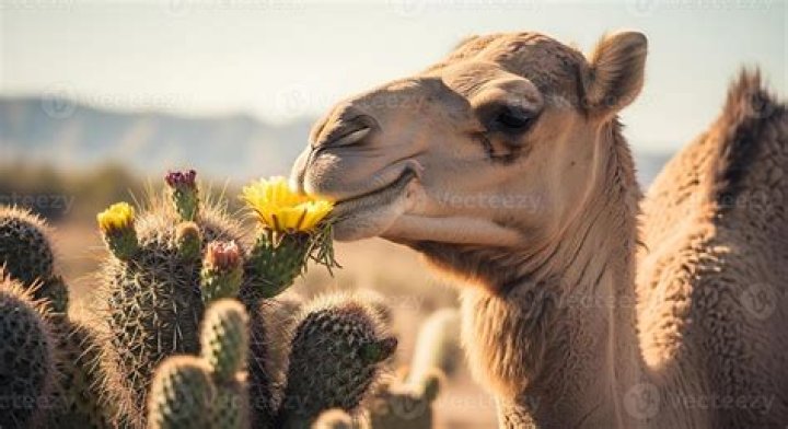Arabian Camels Eat Cacti With Hardened Mouth Structures