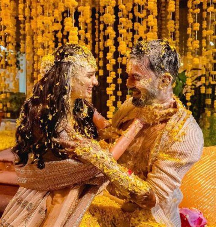 Athiya ShettyKL Rahul apply haldi on each other in unseen photos from