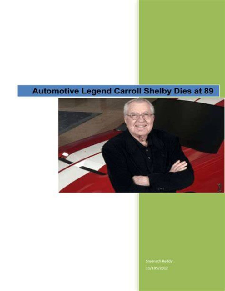 Automotive Legend Carroll Shelby Dies WardsAuto