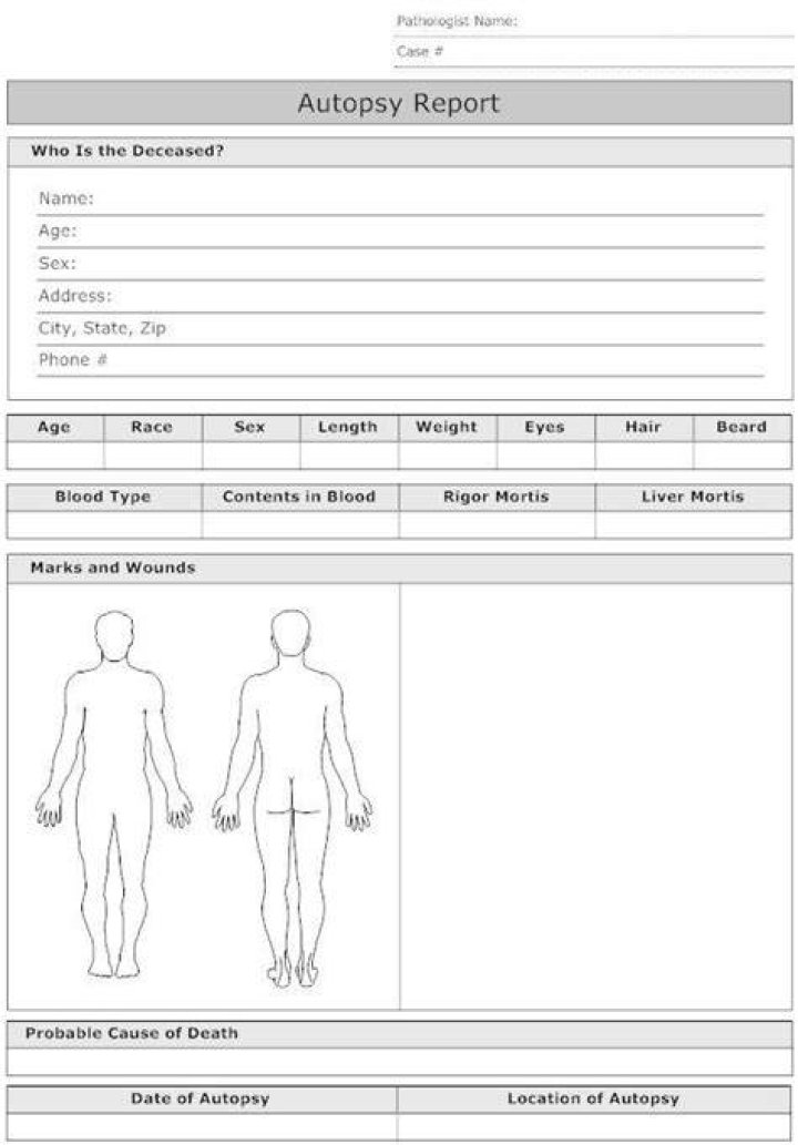 Autopsy Report Template