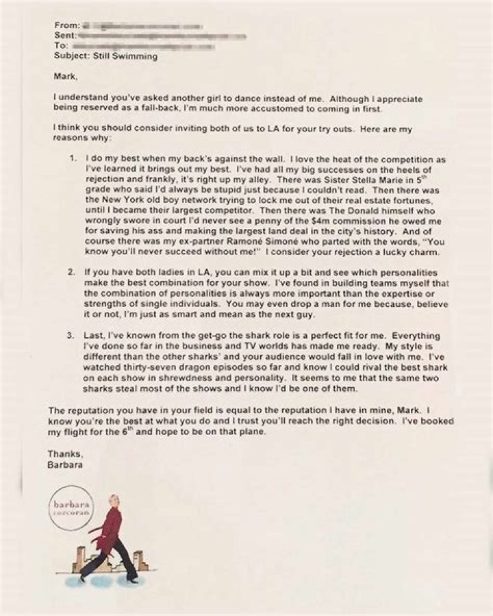 Barbara Corcoran Shares Letter She Wrote That Convinced Shark Tank to