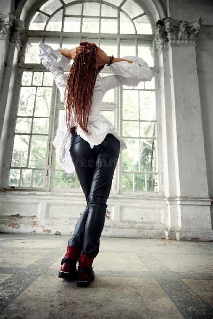 Beautiful Leggy and Booty Athletic Fitness Girl Model, Wearing a Black