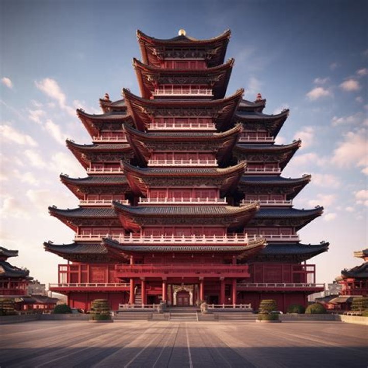 Beautiful traditional Chinese building at Yu Garden Peinture paysage