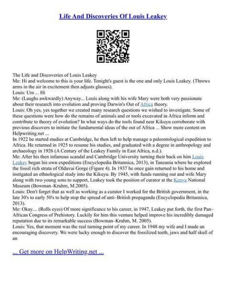 BlogPaper | Louis Leakey - Lucy, Discoveries & Wife