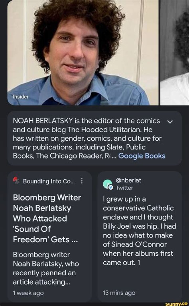 Bloomberg Writer Noah Berlatsky Who Attacked 'Sound Of Freedom' Gets