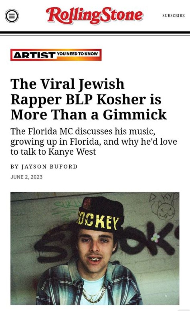 BLP Kosher Interview Viral Jewish Rapper is More Than a Gimmick