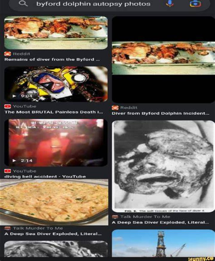 Byford dolphin autopsy photos Reddit Remains of diver from the Byford