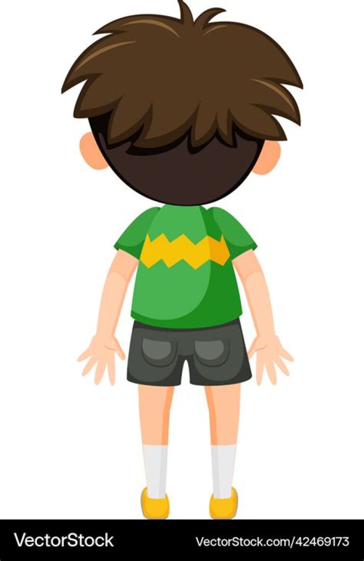 Cartoon Little Boy S Back Is Free From Matting, Cartoon Boy, Cartoon