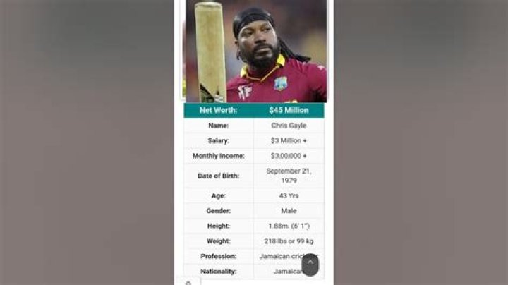 Chris Gayle Net Worth 2023 IPL Salary Career Age Assets Car