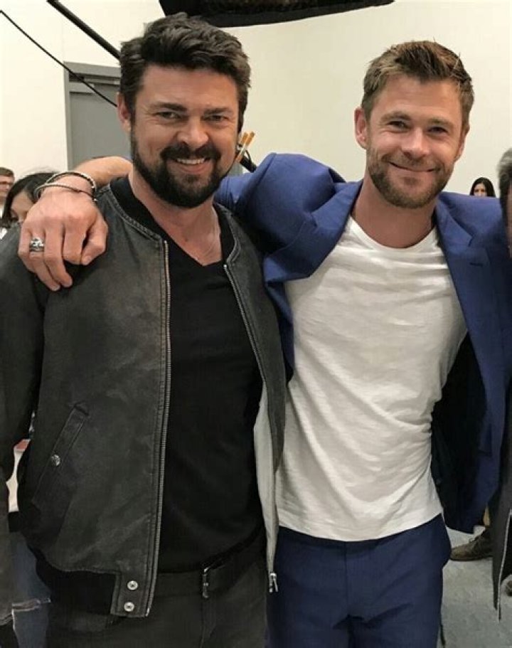 Chris Hemsworth and Karl Urban at San Diego comic con. Karl urban
