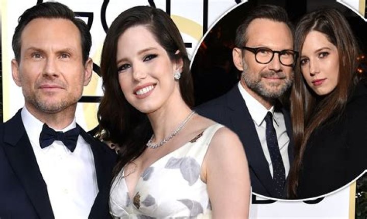 Christian Slater, 50, and wife Brittany Lopez, 30, their first