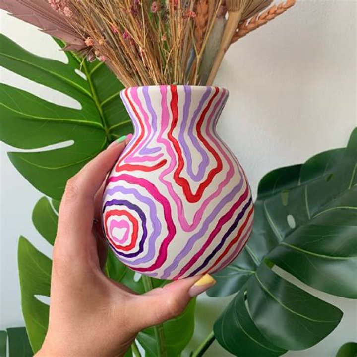 Clay Pottery Handturned & handpainted Pitcher / Flowers painting/ Home