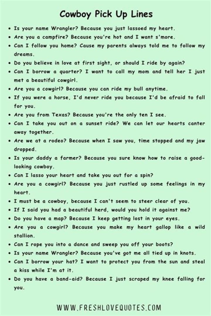 Country Pick Up Lines The Best Openers for a Country Bar