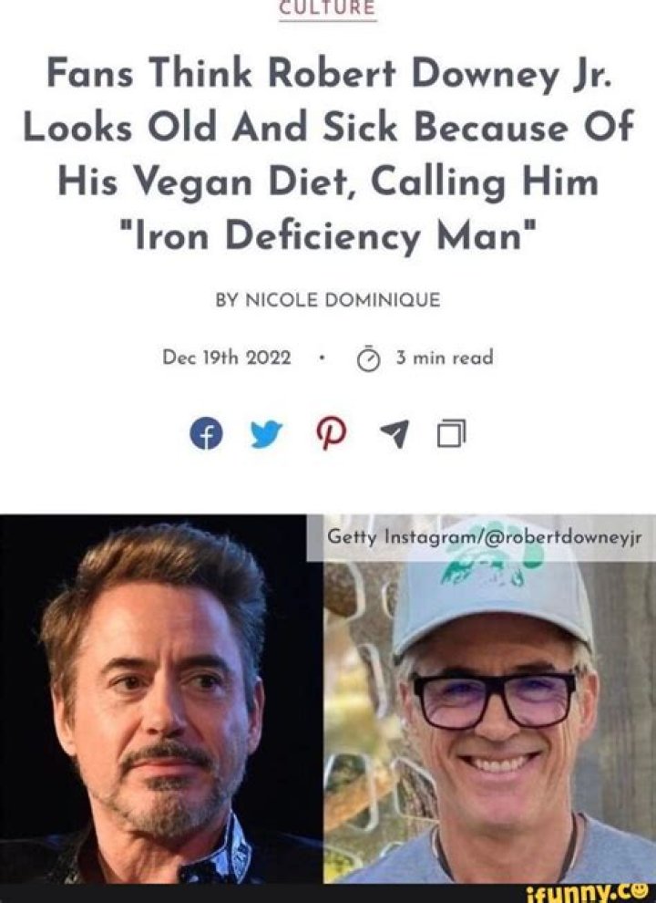 CULTURE Fans Think Robert Downey Jr. Looks Old And Sick Because Of His