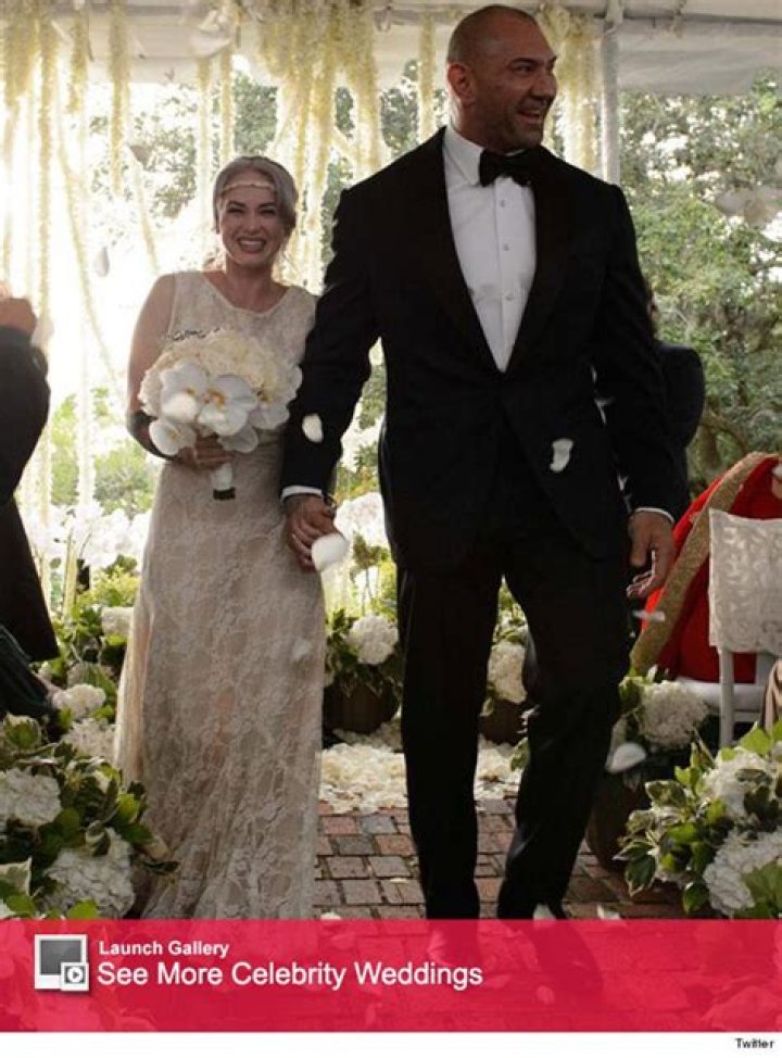 Dave Bautista Marries Sexy Pole Dancer Sarah Jade See Wedding Photo