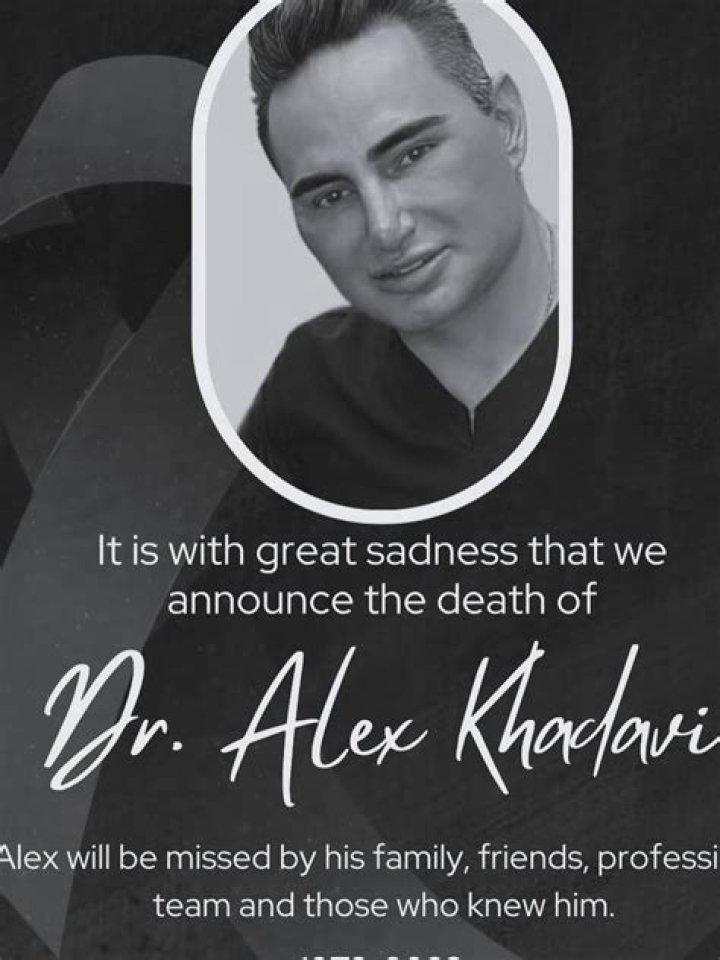 Dermatologist Dr. Alex Khadavi dies aged 50 after his wife found him