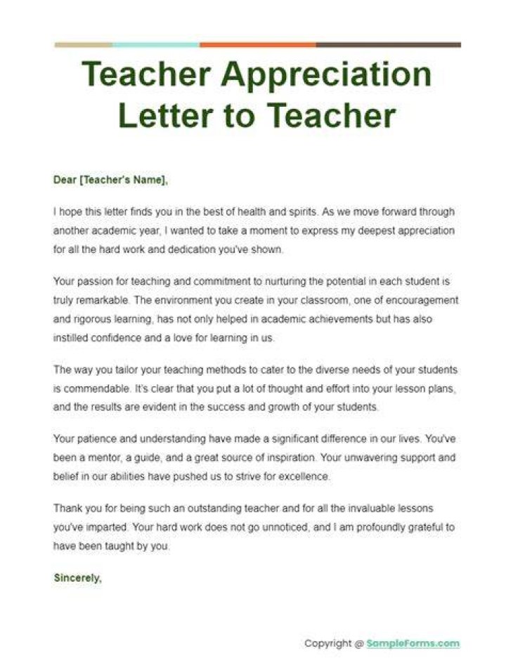 Discover The Transformative Power Of Teacher Appreciation Letters From Principals