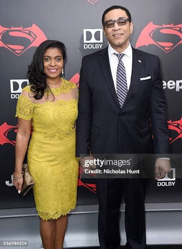 Djena Nichole Graves and Actor Harry Lennix attend the "Batman V