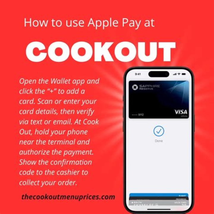 Does Cookout Take Apple Pay?