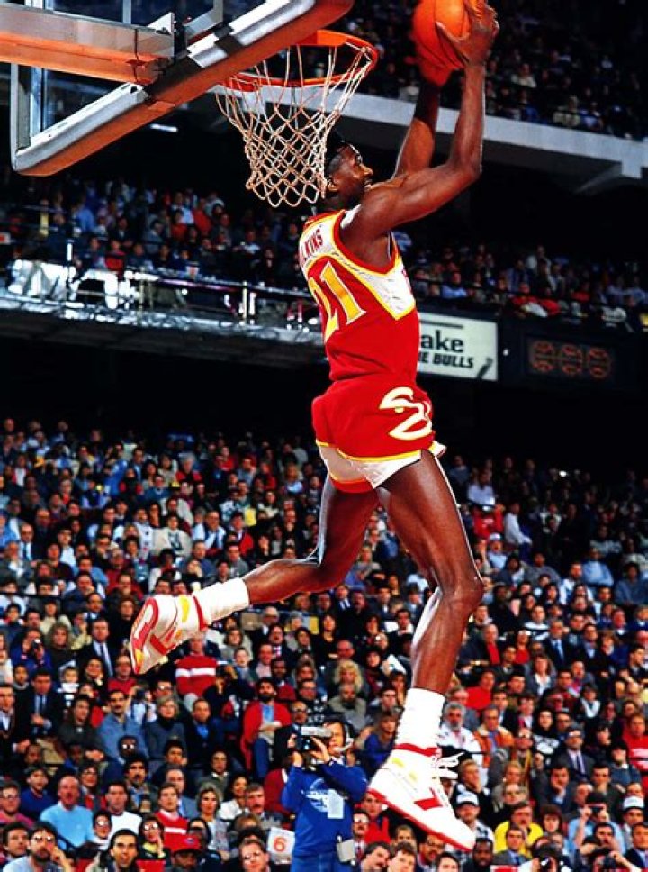 Download Dominique Wilkins No Look Slam Dunk Photography Wallpaper