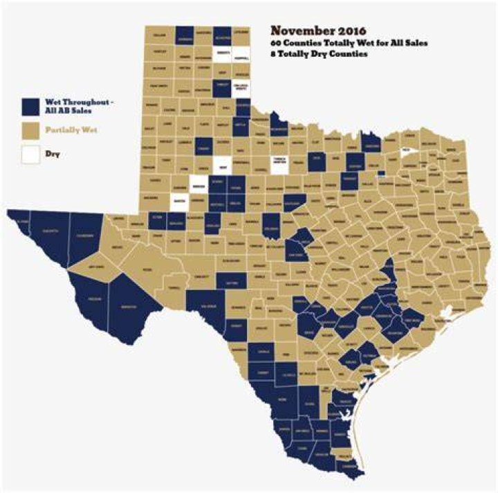 Dry Counties In Texas Map