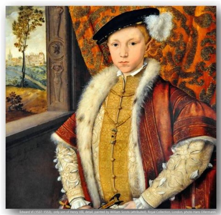 Edward VI (15371553), only son of Henry VIII, detail, painted by