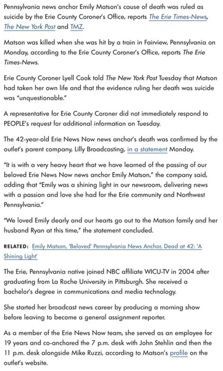 Emily Matson Fairview PA Suicide, Wedding, Husband Ryan Reacts To Death