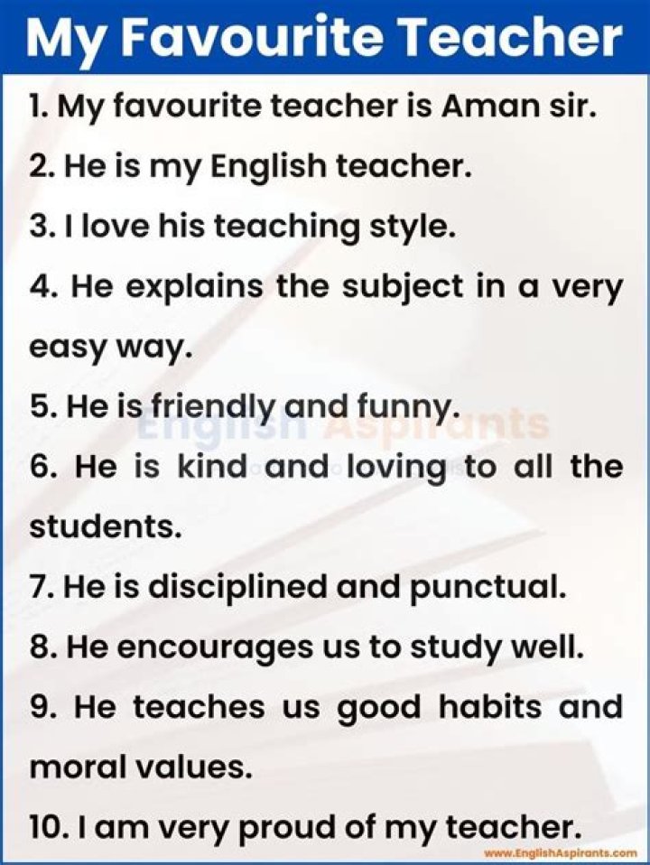 Essay on My Class Teacher