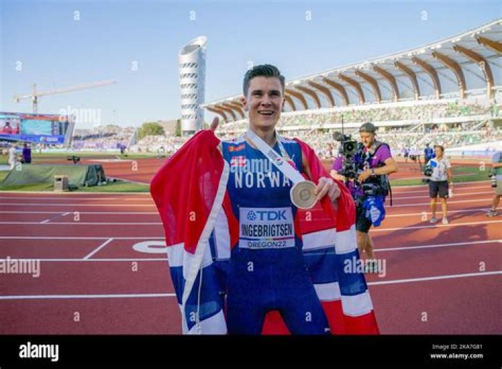 Eugene, Oregon, USA 20220724. Jakob Ingebrigtsen with his girlfriend