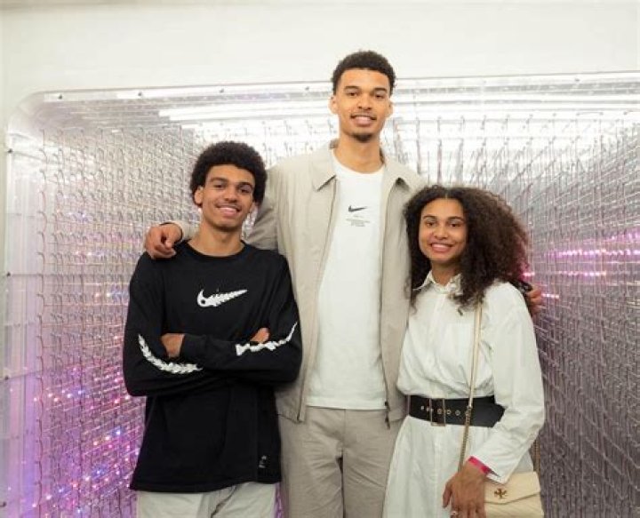 Eve Wembanyama with brothers at NBA draft Eve Wembanyama with brothers at NBA draft