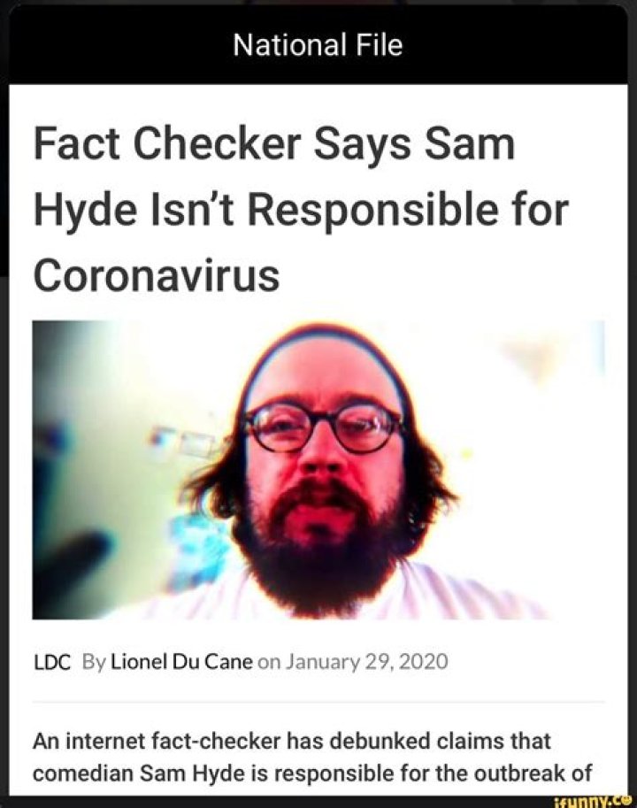 Fact Checker Says Sam Hyde Isn't Responsible for Coronavirus National
