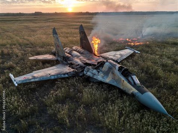 Fighter Plane Burning After Crash At Ann Arbor Municipal Airport, June