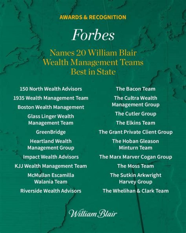 Forbes Ranks William Blair Wealth Management Teams Best in State