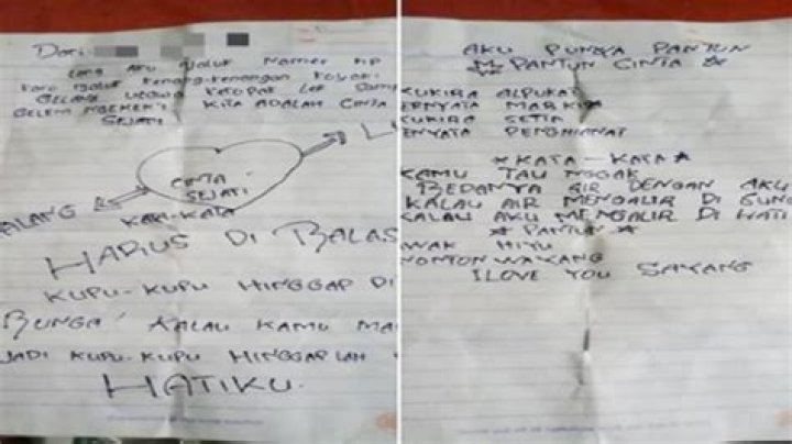 Foto Surat Cinta Anak SD No Sensor Viral Twitter Menit.co.id