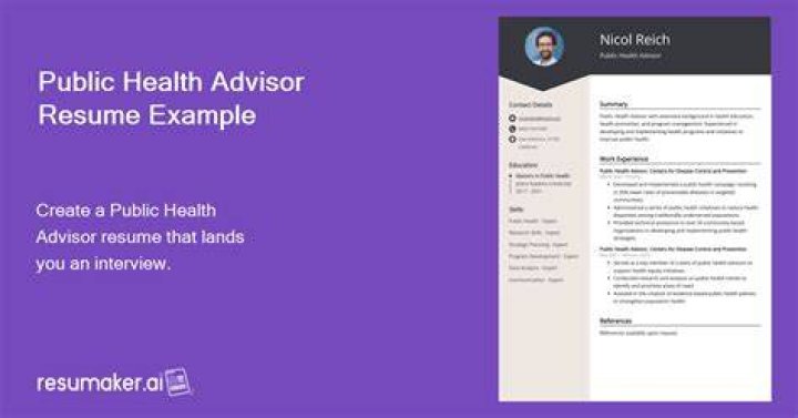 Free Public Health Advisor Resume Word, Apple Pages